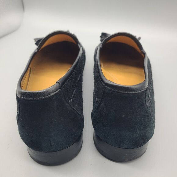 Men’s Mezlan Size 9 M Ostrich Leather/ Suede Black Tassel Loafer  Slip Ons Shoes main image 6